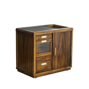Bàn Trà Di Động Gỗ Óc Chó Mặt Đá Chữ Nhật 45x37cm Cao 67x74x45cm BT26
