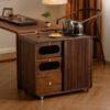 Tủ Trà Gỗ Óc Chó Di Động Kích Thước 73,5x45 Cao 67cm BT29