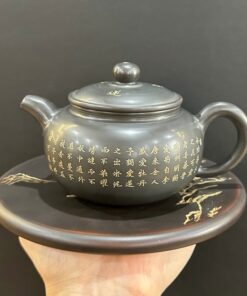 Ấm nê hưng cao cấp phỏng cổ bát nhã kinh thủ công đẹp quần ẩm ngon 330ml AKC33