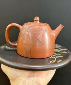 Ấm pha trà gốm nê hưng cao cấp dáng đức trung khắc công đẹp 260ml AKC292