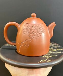 Ấm pha trà nê hưng cao cấp dáng tần quyền khắc sen thủ công đẹp 280ml AKC108