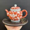 Ấm sứ cảnh đức cao cấp vẽ tay hoa đào đỏ đẹp pha trà ngon 300ml AS66