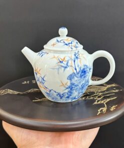Ấm sứ cảnh đức cao cấp vẽ tay trúc thủ công đẹp pha trà cỡ nhỏ 180ml AS41