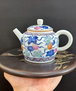 Ấm sứ cảnh đức vẽ tay cao cấp pha trà ngon cỡ nhỏ vừa đẹp 200ml AS48