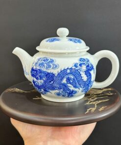 Ấm trà sứ cảnh đức giang tây vẽ tay thủ công rồng đẹp pha ngon 280ml AS40