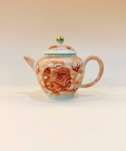 Ấm sứ cảnh đức phấn thái cao cấp vẽ tay kỳ lân pha trà cỡ nhỏ đẹp 140ml AS63