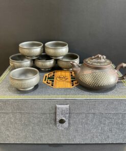 Bộ ấm trà cao cấp bát nhã kinh gốm nê hưng hỏa biến đẹp AT37