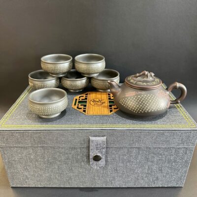 Bộ ấm trà cao cấp bát nhã kinh gốm nê hưng hỏa biến đẹp AT37