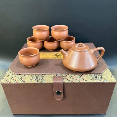 Bộ ấm trà cao cấp dáng thạch biều gốm nê hưng thủ công đẹp pha trà ngon AT45