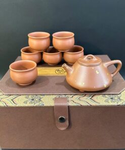 Bộ ấm trà cao cấp dáng thạch biều vẽ vảy vàng đẹp pha trà ngon AT49