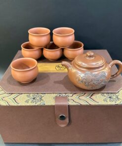 Bộ ấm pha trà cao cấp gốm nê hưng thủ công đẹp song ngư pha trà ngon AT47