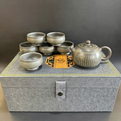 Bộ ấm trà tây thi cao cấp bát nhã kinh gốm nê hưng thủ công đẹp AT38