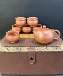 Bộ ấm trà tử sa cao cấp gốm nê hưng dáng tây thi đẹp kèm hộp AT40