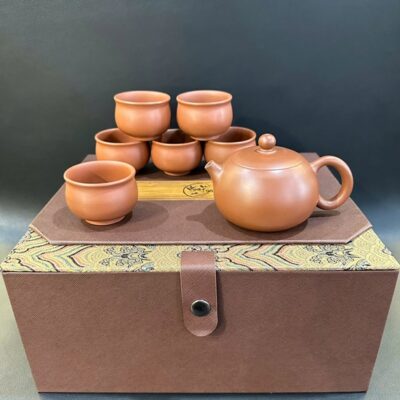 Bộ ấm trà tử sa cao cấp gốm nê hưng dáng tây thi đẹp kèm hộp AT40