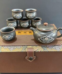 Bộ ấm trà tử sa nê hưng cao cấp dáng biển phúc phỏng cổ như ý pha trà ngon AT24