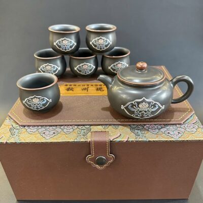 Bộ ấm trà tử sa nê hưng cao cấp dáng biển phúc phỏng cổ như ý pha trà ngon AT24