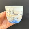 Chén chủ sứ cảnh đức men phấn thái vẽ tay hạc làm ly uống trà đẹp 110ml CS65
