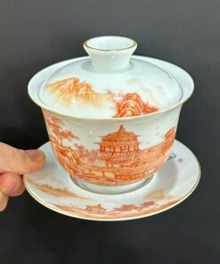 Chén khải cao cấp làm tiềm pha trà sứ phấn thái cảnh đức vẽ tay đẹp 200ml AS70