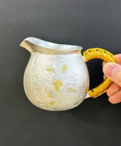 Chén tống bạc nguyên chất 999 làm chuyên rót trà hoa mai đào đẹp 180g CT93