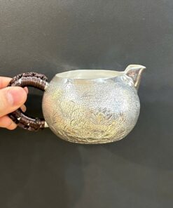 Chén tống bạc nguyên chất 999 làm chuyên rót trà cao cấp sen cá 200ml 153g CT94