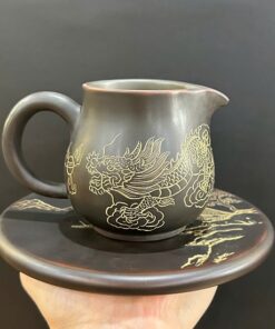 Chén tống nê hưng cao cấp khắc rồng đẹp làm chuyên rót trà giữ nhiệt tốt 300ml CT79
