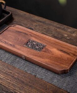 Khay gỗ đựng ấm chén cỡ nhỏ dáng chữ nhật bền đẹp 36x15cm KTG12.