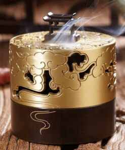 Lư trầm hương bằng đồng nguyên chất dáng chùa đẹp 410g 7x8cm LD28