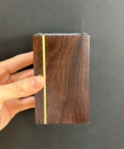 Ống đựng bút và trà cụ bằng gỗ gụ dáng vuông bền đẹp 11x7cm OB02