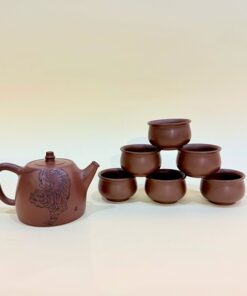Bộ ấm chén đẹp làm quà tặng gốm nê hưng cao cấp hình hổ BAT291