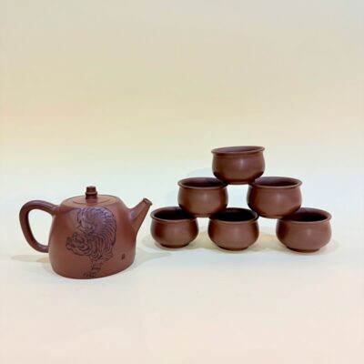 Bộ ấm chén đẹp làm quà tặng gốm nê hưng cao cấp hình hổ BAT291