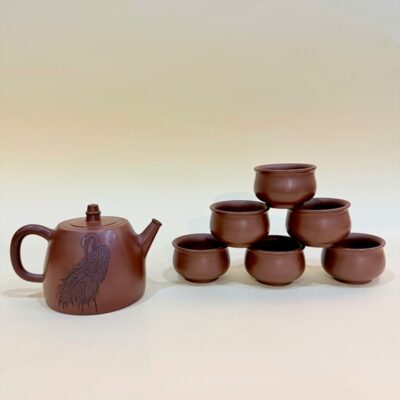 Bộ ấm chén nê hưng cao cấp dáng đức trung khắc hạc đẹp 260ml BAT314