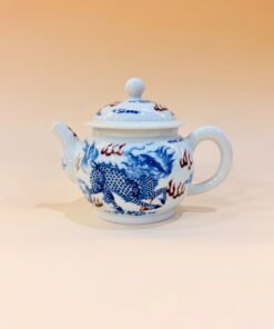 Ấm sứ cảnh đức thanh hoa vẽ tay kỳ lân đẹp pha trà ngon 260ml AS40