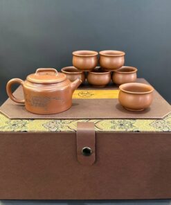 Bộ ấm chén đẹp sang trọng gốm nê hưng dáng đức trung hình rùa AT78.