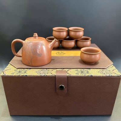 Bộ ấm trà cao cấp sang trọng gốm nê hưng dáng đức trung pha trà ngon AT76