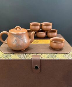 Bộ ấm trà đẹp cá chép vượt vũ môn gốm nê hưng cao cấp pha trà ngon AT93