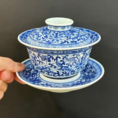 Chén khải cảnh đức sứ thanh hoa vẽ tay cao cấp làm tiềm pha trà đẹp 180ml AS50