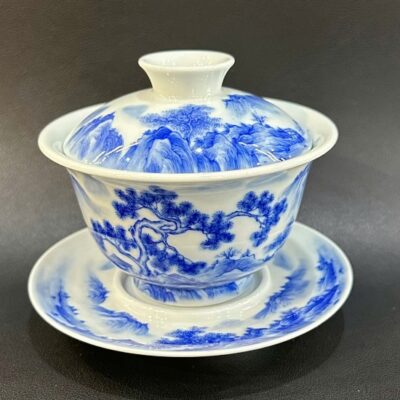 Chén khải cảnh đức sứ thanh hoa vẽ tay thủ công làm tiềm pha trà đẹp 150ml AS14
