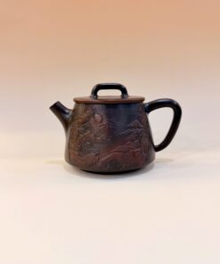 Ấm nê hưng cao cấp hỏa biến dáng thạch biều sơn thủy đẹp 220ml AKC321