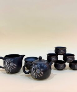 Bộ ấm trà cao cấp gốm nê hưng hỏa biến dáng tây thi đèn lồng đẹp AT29