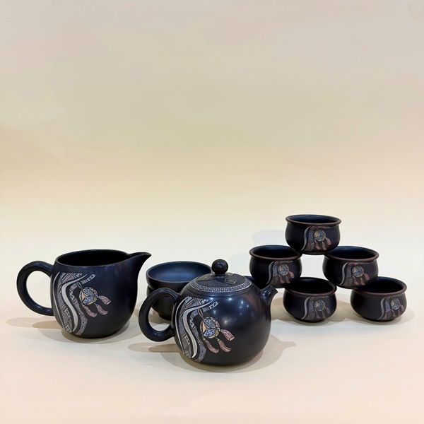 Bộ ấm trà cao cấp gốm nê hưng hỏa biến dáng tây thi đèn lồng đẹp AT29