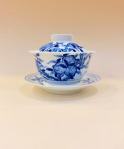 Chén khải sứ cảnh đức vẽ tay đào làm tiềm pha trà đẹp 170ml AS14.