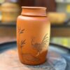 Hũ đựng trà tử sa nguyên khoáng chu nê khắc gà đẹp 5x8x13.5cm HT72