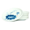 Lót chén sứ cảnh đức vẽ tay hoa sen dùng kê ly trà đẹp 8.9cm LC04.