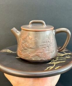 Ấm nê hưng cao cấp hỏa biến dáng thạch biều sơn thủy đẹp 220ml AKC321