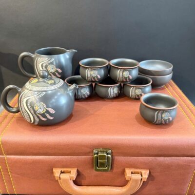 Bộ ấm trà cao cấp gốm nê hưng hỏa biến dáng tây thi đèn lồng đẹp AT29