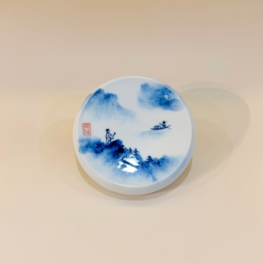 Lót chén trà sứ Cảnh Đức nhiều họa tiết 9.8x1.8cm LC47 - Ảnh 3