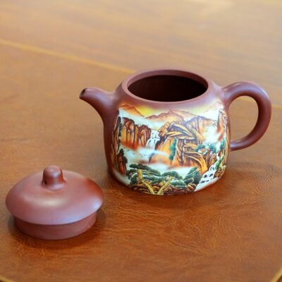 Ấm Tử Nê Cũ Trương Tiểu Lĩnh Tần Quyền Sơn Thuỷ 300ml ATS518