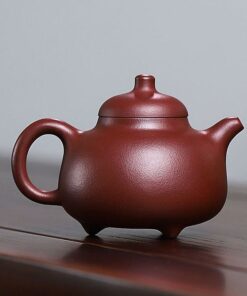 Ấm Tử Sa Đất Cũ Đáy Tào Thanh Tam Túc Nhũ Đỉnh Trơn 300ml ATS523