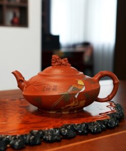 Ấm Tử Sa Đất Cũ Nguyên Khoáng  Trúc Đoạn Chu Nê Chim Trúc 330ml ATS503