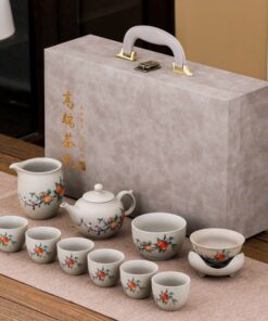 Bộ Ấm Trà Gốm Nung Hình Đào 7 Chén ATB07